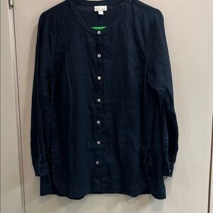 J. Jill Deep Blue Linen Top